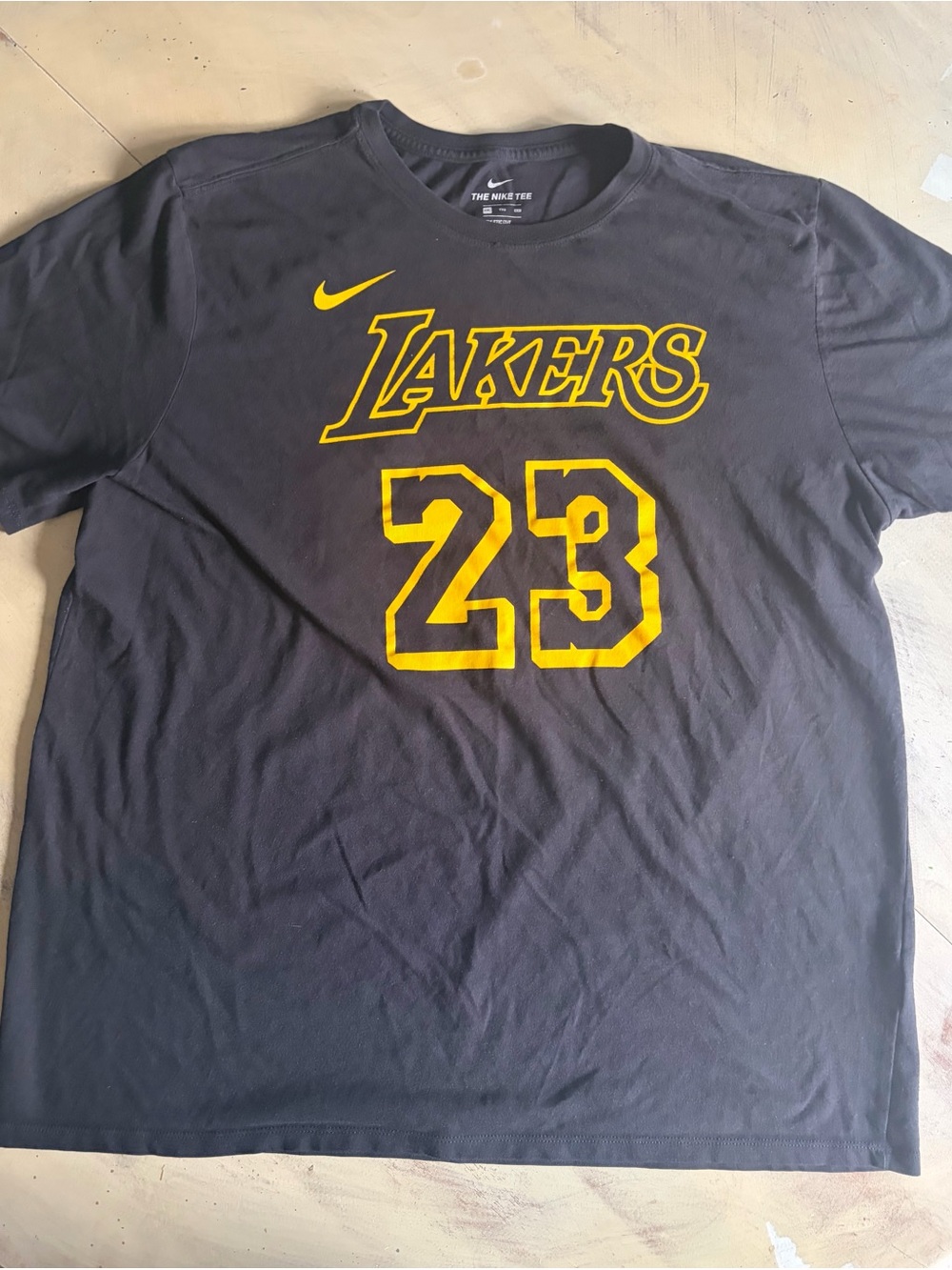 Nike Los Angeles Lakers #23 LeBron James Black T-Shirt Jersey - Size XXL